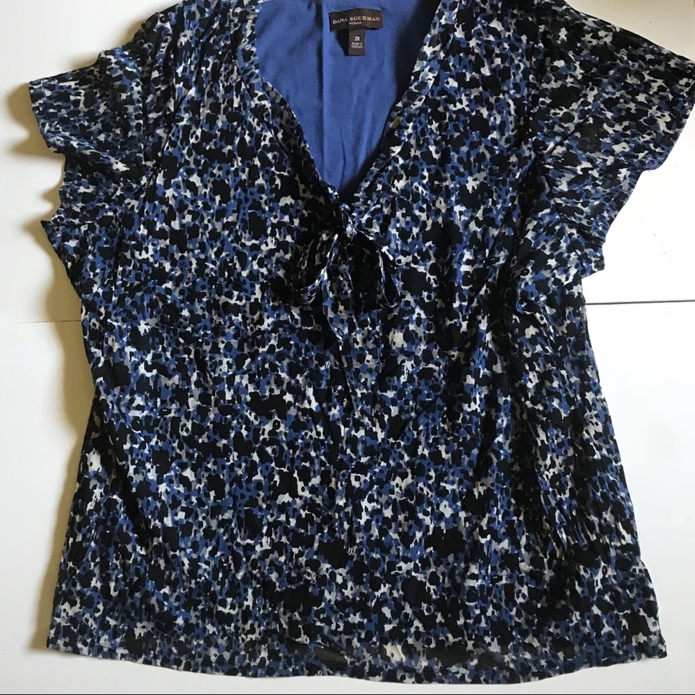 🛍 Dana Buchman Blue Sheer Blouse